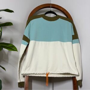 Cotopaxi MEDIUM Bandera Organic Cotton Sweatshirt Drawstring Hem Colorblock